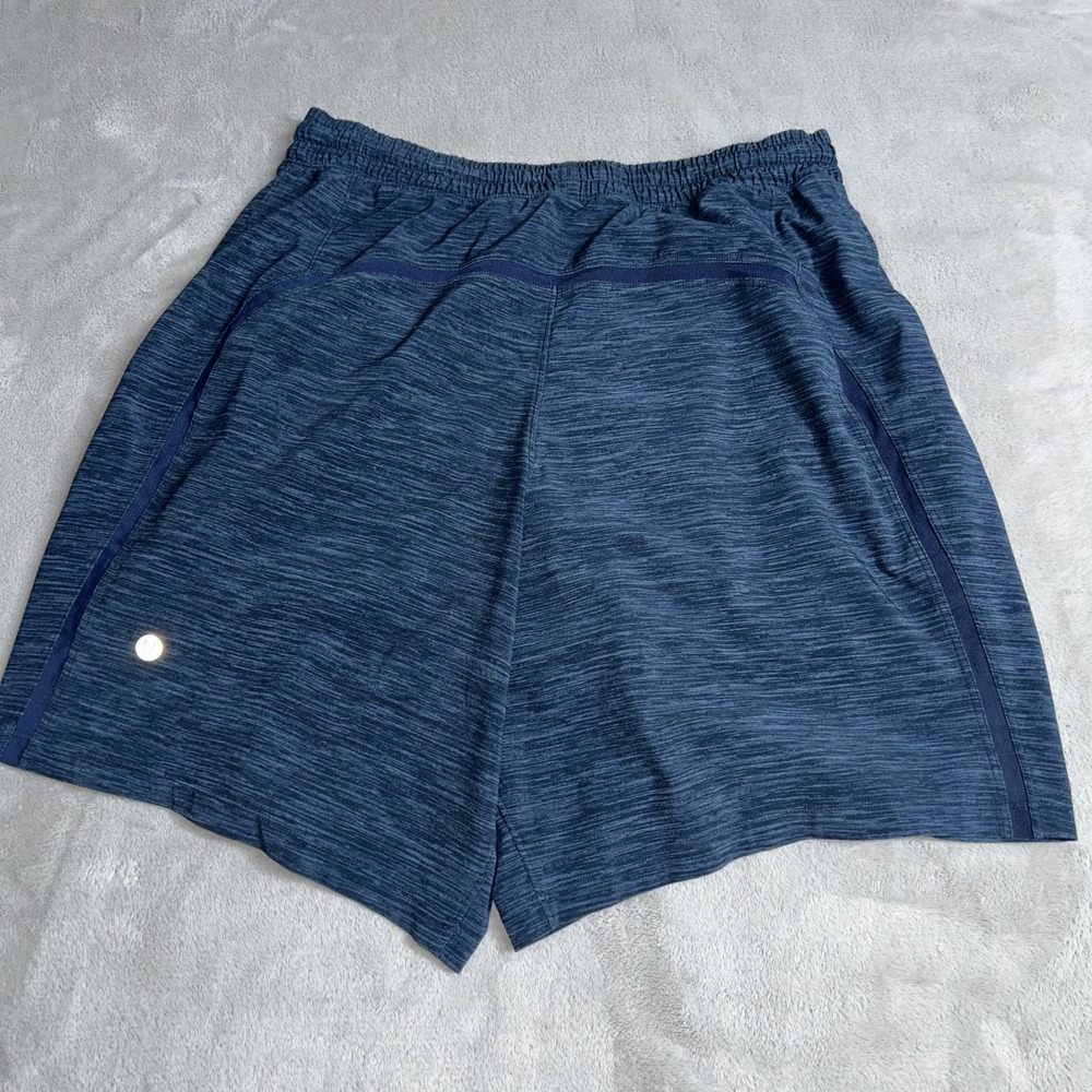 Lululemon Pace Breaker 7" Shorts Mens Medium Lined Heathered Blue Gym Athletic